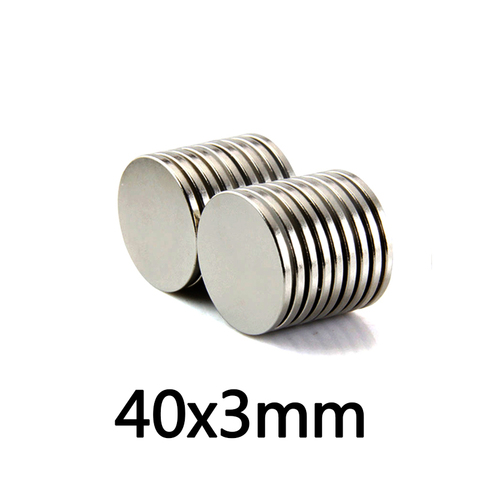 Aimant surpuissant rond N35 40x3mm en néodyme, lot de 10/15/20 pièces, 40x3mm, 40x3mm ► Photo 1/4