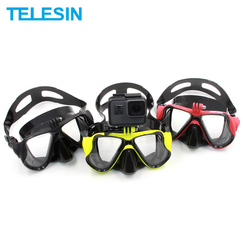 TELESIN masque de plongée plongée sous-marine tuba natation google verres trempés pour GoPro Hero 9 8 7 6 5 4 Xiaomi Yi 4K Osmo Action ► Photo 1/6