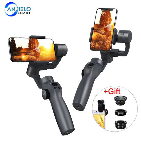 Anjielosmart – Capture2 stabilisateur à cardan 3 axes portatif, pour GoPro 7 6 5 sjcam EKEN Yi, caméra d'action/téléphone portable ► Photo 1/6