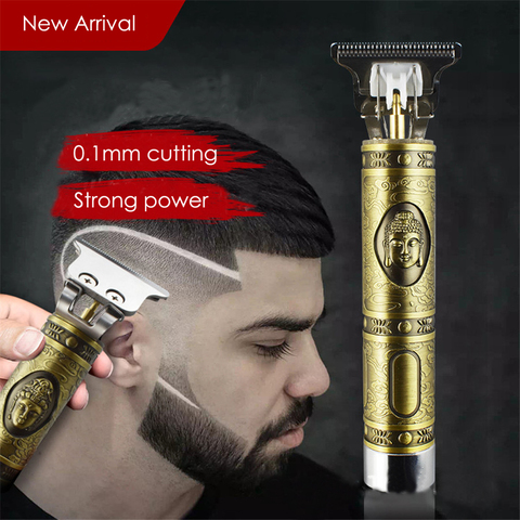 Tondeuse à cheveux professionnelle pour hommes, rasoir électrique sans fil, 0.1mm, pour chauve, finition à lame en T, Machine pour couper les cheveux ► Photo 1/6