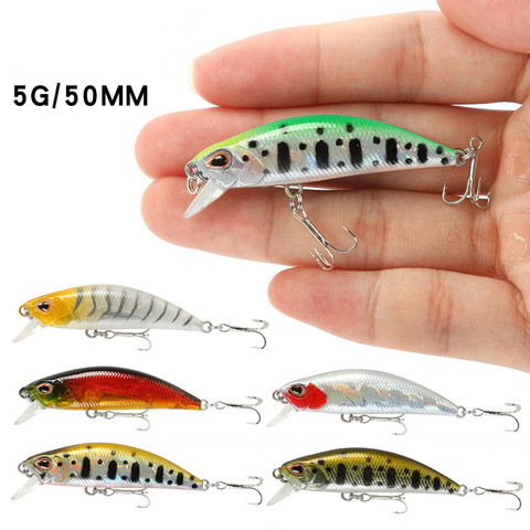 Mini naufrage vairon Wobblers leurres de pêche 5.5cm 5g truite artificiel plastique dur appât Jerkbait manivelle basse matériel de pêche ► Photo 1/6