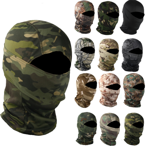 Cagoule Camouflage militaire, moto de plein air, cyclisme, pêche, chasse, Protection tactique armée couvre-tête ► Photo 1/6