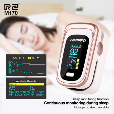 RZ-oxymètre de pouls numérique Portable, prise avec le doigt, moniteur de fréquence cardiaque et de sommeil, SPO2 PR ► Photo 1/6