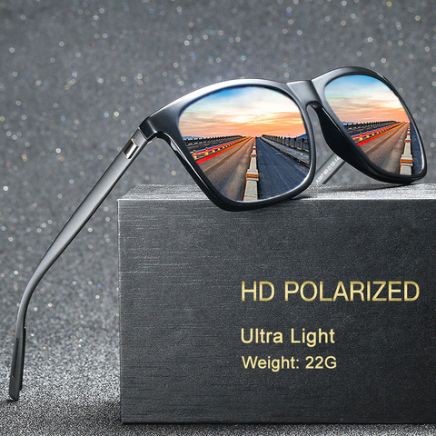 Aluminium magnésium polarisé hommes lunettes de soleil miroir carré lunettes de soleil marque hommes femmes lunettes de conduite UV400 lunettes nuances ► Photo 1/6