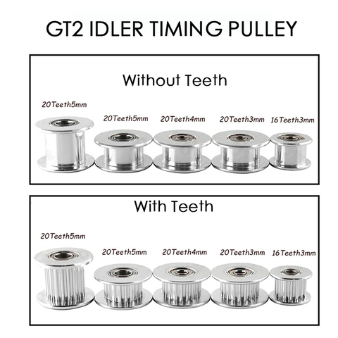 GT2 Idler-poulie de synchronisation 16/20, alésage de roue, engrenage en Aluminium, largeur 6/10mm, pièces d'imprimante 3D, partie Reprap ► Photo 1/5