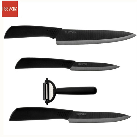Huohou – ensemble de couteaux de cuisine en céramique, 4 pièces, 4, 6, 8 pouces, kit d'amincissement de four pour xiaomi Mi Mija ► Photo 1/6
