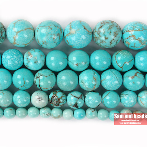 Perles rondes naturelles mongoles, amples, 15 pouces, pour la fabrication de bijoux, taille au choix, 4, 6, 8, 10 et 12MM, vente en gros ► Photo 1/2