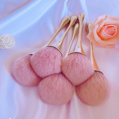 Brosse de maquillage professionnelle à poudre or Rose, grande brosse cosmétique pour le visage ► Photo 1/6