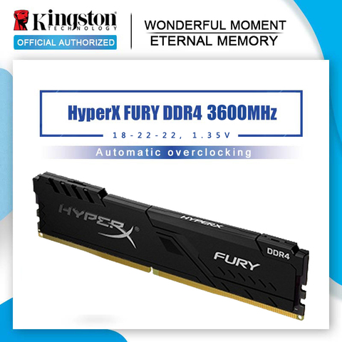 Kingston – mémoire de serveur d'ordinateur de bureau, HyperX Fury, modèle ddr4, capacité 16 go 32 go, fréquence d'horloge 3600MHz ► Photo 1/6