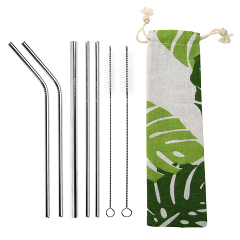 Paille à boire en métal en acier | En acier inoxydable, nettoyeur de paille écologique, réutilisable brosse pailles tubulaire, accessoires de décoration pour fête de mariage ► Photo 1/6