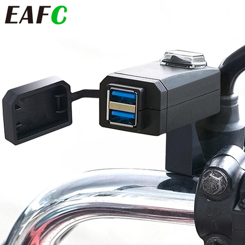EAFC – chargeur de moto étanche double USB 3.0 12V, adaptateur d'alimentation universel pour téléphone, changement rapide, QC3.0 ► Photo 1/6