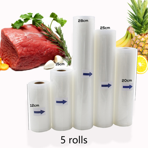 5 rouleaux de sacs de conservation Sous-Vide pour aliments, pour Machine à emballer Sous-Vide, thermoscelleuse ► Photo 1/6