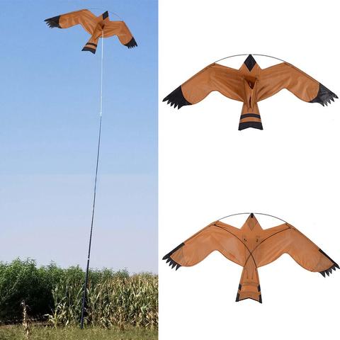 Émulation volant faucon oiseau Scarer conduire oiseau cerf-volant pour jardin épouvantail cour ferme oiseau Scarer cerfs-volants 140x70cm ► Photo 1/6