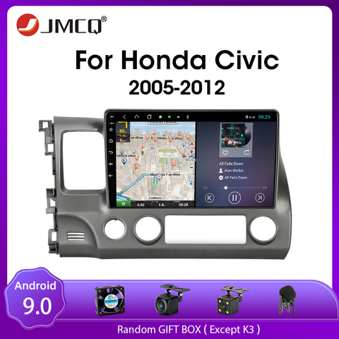 JMCQ – autoradio Android 9.0, navigation GPS, lecteur multimédia, DVD, audio, stéréo, écran partagé, 2 Din, pour voiture Honda Civic (2005 – 2012) ► Photo 1/6