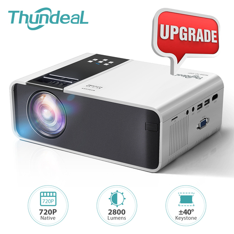 ThundeaL Mini projecteur TD90 mise à jour natif 1280x720P projecteur Portable TD90 40 degrés Keystone Android WiFi 3D Home Cinema ► Photo 1/6