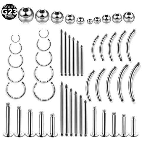 10 pièces/lot titane vis Barbell accessoires de remplacement boule Piercing 14G 16G ventre barre nez oreille goujon anneaux langue lèvre retenue ► Photo 1/6