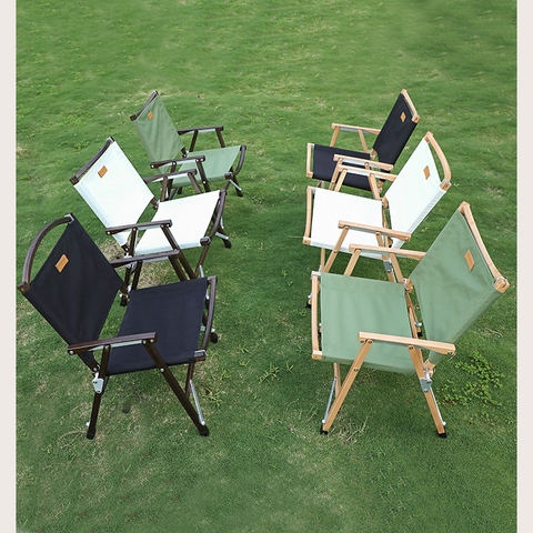 Chaise de Camping pliante en bois, mobilier d'extérieur, pour pique-nique, barbecue, détente, Portable, nouveau ► Photo 1/6