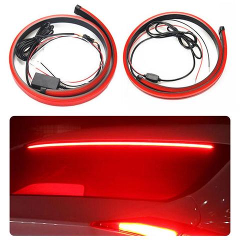 Barre de lumière de voiture DC 12V feux de freinage modifiés lumières clignotantes LED lumières décoratives multi-mode voyants d'avertissement 90cm barre de lumière rouge ► Photo 1/6