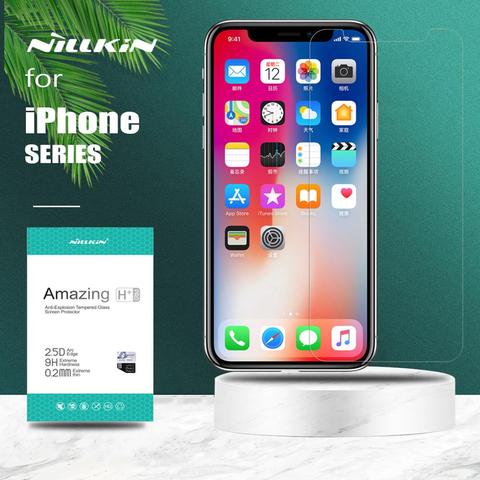 Nillkin pour iPhone 12 11 Pro Max XS Max XR X verre H + Pro verre trempé protecteur d'écran pour iPhone 7 8 6 6S Plus 2022 SE verre ► Photo 1/6