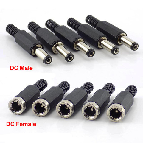 5 pièces 10 pièces femelle DC DC Adaptateur mâle Bornes 5.5mm 2.1mm bricolage Fil câble adaptateur Jack Électrique Pour Connecteurs Prise Prise De Courant ► Photo 1/6