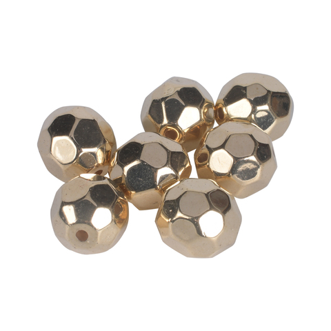Perles CCB amples couleur or pour la fabrication de bijoux, broderies espaceurs, perles en plastique à facettes, vente en gros, 3, 4, 6, 8, 10 et 12mm ► Photo 1/6