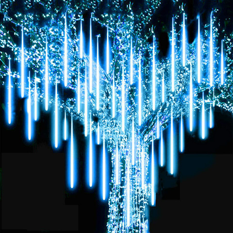 30/50cm 8 Tube météore douche pluie LED chaîne lumières décorations d'arbre de noël pour extérieur rue Led guirlande nouvel an Navidad ► Photo 1/6