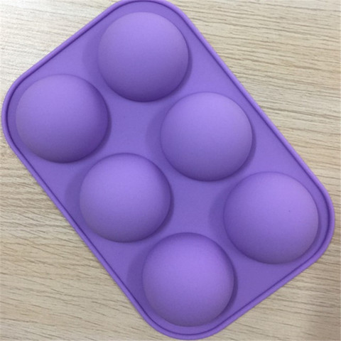 TTLIFE 6 trous Silicone moule de cuisson pour la cuisson 3D ustensiles de cuisson chocolat demi-boule sphère moule Cupcake gâteau bricolage Muffin outils de cuisine ► Photo 1/6