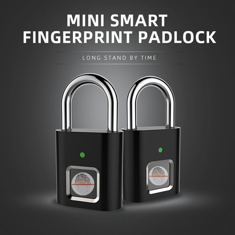 Anytek serrure de porte L34 cadenas d'empreintes digitales sécurité sans clé USB Rechargeable Mini porte bagages en alliage d'aluminium serrure d'empreintes digitales ► Photo 1/5