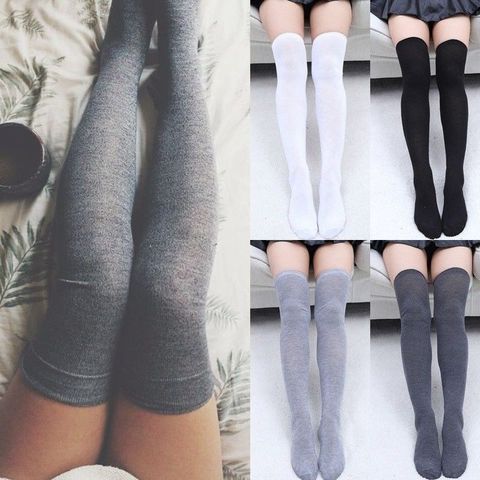 Bas chauds pour femmes et filles, chaussettes au dessus des genoux, longs et en coton, Sexy, pour l'hiver ► Photo 1/6