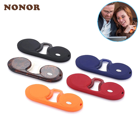 NONOR pince-nez lunettes de lecture Mini portefeuille Portable sans Legless TR lunettes pour hommes femmes sans monture lunettes de lecture 1.5 avec étui ► Photo 1/6