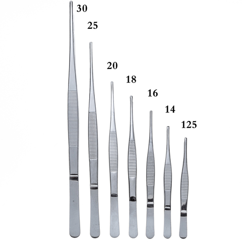 Pincettes médicales 430 Anti-iode, en acier inoxydable, longues et droites, coude à tête droite de 12.5 à 30cm, outils médicaux épais ► Photo 1/6