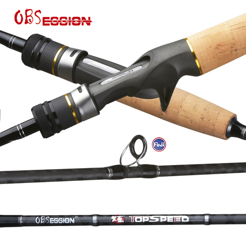 Canne à pêche en carbone, 2 Sections, OBSESSION, 2.1/2.18/2.4/2.28m, avec Guide FUJI, importé du japon, pour pêcher le bar, JIgging, Spinning et Casting ► Photo 1/6