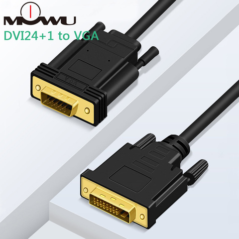 MOWU – câble adaptateur DVI vers VGA, DVI24 + 1 24 + 5 DVI-D vers VGA mâle, convertisseur pour PC, moniteur DVD, HDTV, ligne 1080P ► Photo 1/6