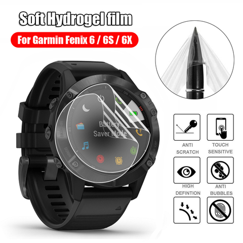 HD 2.5D doux protecteurs d'écran en TPU Ultra mince antichoc clair Hydrogel Film couverture pour Garmin Fenix 6 6S 6X Pro saphir solaire ► Photo 1/6