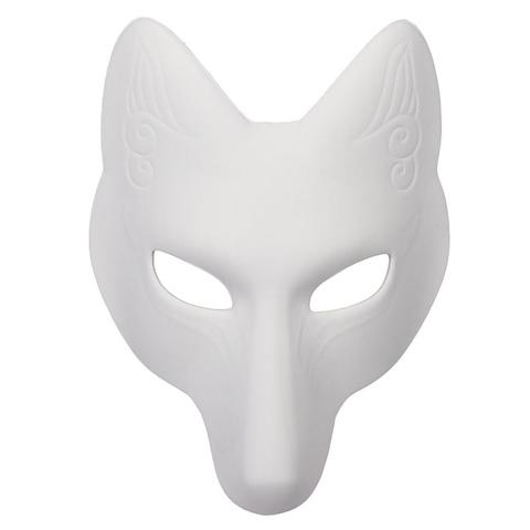 Masque blanc d'halloween masque de mascarade décoratif bricolage masque de renard vierge masque de fête PU masque de mascarade Costume accessoires de Cosplay ► Photo 1/6