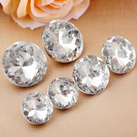 Boutons de tête de lit en cristal diamant, 20/25/30mm, 10 pièces, beau rembourrage, décoration murale de fête de mariage, boutons cousus ► Photo 1/6