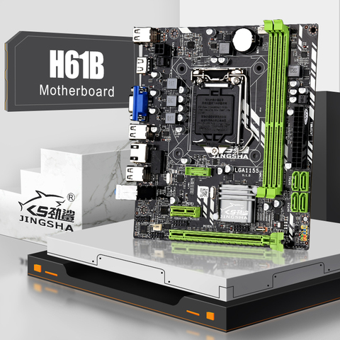 JINGSHA – carte mère H61B LGA 1155 pour ordinateur de bureau, composant pc, compatible avec processeurs Intel core série LGA 1155, type de mémoire DDR3 1600mhz, SATA 2 ► Photo 1/6