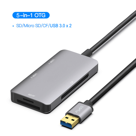 USB 3.0 SD SDHC CF Compact Flash TF lecteur de carte MicroSD USB3.0 U lecteur de disque Flash souris OTG pour Macbook ordinateur portable ordinateur portable 5in1 ► Photo 1/6