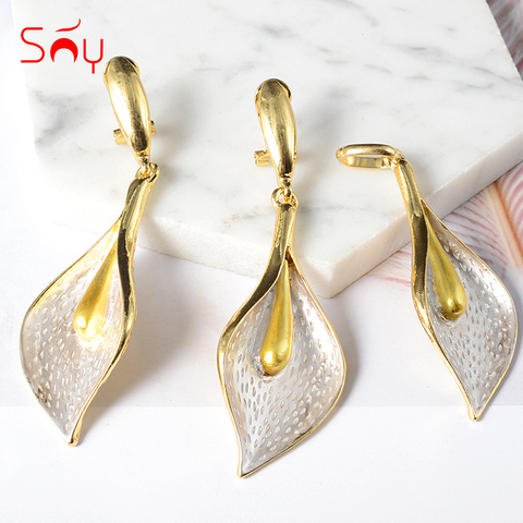 Bijoux ensoleillés mode classique bijoux pour femmes boucles d'oreilles pendentif ensembles romantiques pour fête de mariage anniversaire cadeau ensembles à la mode ► Photo 1/5