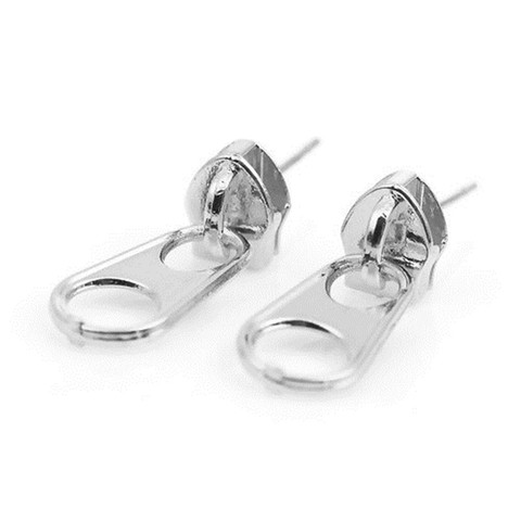 8 saisons mode boucles d'oreilles or noir argent couleur fermeture éclair Style créatif boucles d'oreilles 21x8mm, poste/fil taille: (21 jauge), 1 paire ► Photo 1/6