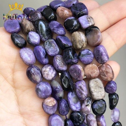 8-10mm irrégulier naturel véritable Charoite perles violet perles entretoises en vrac pour bijoux à bricoler soi-même faisant Bracelet collier 15 ''brins ► Photo 1/6