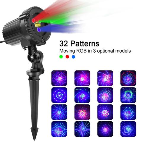 Projecteur Laser de noël 32 RGB étanche, extérieur, Laser DJ pour arbre de noël, Villa, maison pour les vacances ► Photo 1/6