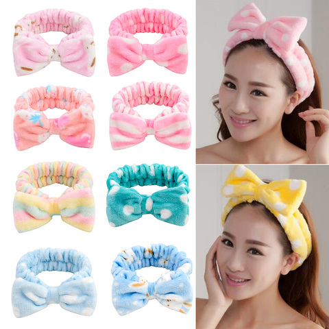 Bandeau élastique en molleton de corail doux pour femmes, Turban croisé, couvre-chef pour le lavage du visage, filles ► Photo 1/6