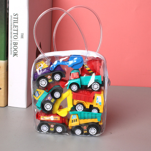 6 pièces retirer voiture jouets Mobile machines magasin Construction véhicule pompier Taxi modèle enfant Mini voitures garçon jouets cadeau de noël ► Photo 1/6