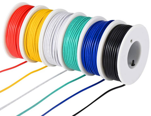 TUOFENG 22AWG PVC Electrical Wire Kit- 6 Different Colored 30 Feet spools- 22 Gauge Stranded Wire- Tinned Copper Hookup Wire Kit ► Photo 1/3