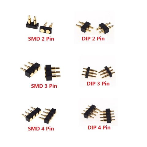 Connecteur Pogo pin à ressort, aiguille de Contact SMD DIP 2 3 4 sondes de Test, plaqué or, Charge d'alimentation, batterie d'en-tête pogopin, 2 pièces ► Photo 1/1