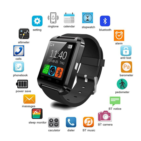 Bluetooth montre intelligente numérique Smartwatch Sport podomètre sommeil surveillance montre pour téléphone habituel unisexe montre-bracelet montres ► Photo 1/6