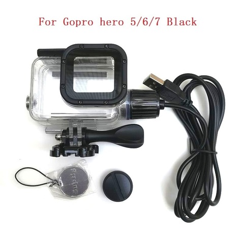 Coque de chargement pour caméra de Sport Gopro Hero 7 6 5, boîtier de chargement noir + câble USB pour moto ► Photo 1/6