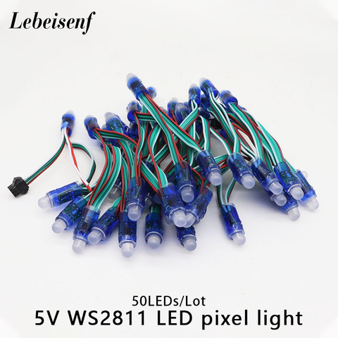 Module de lumière LED numérique de noël, 50 pièces, 12mm, WS2811, DC 5V, étanche IP68, couleur rvb 2811 1903 IC ► Photo 1/6