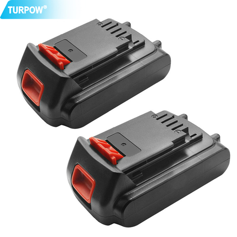 Turpow 2 pièces 18 V/20 V 3000mAh Li-ion batterie Rechargeable outil électrique batterie de remplacement pour BLACK & DECKER LB20 LBX20 LBXR20 ► Photo 1/6